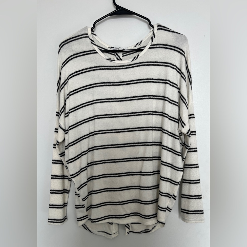 Moa Moa Black and White Striped Sweater